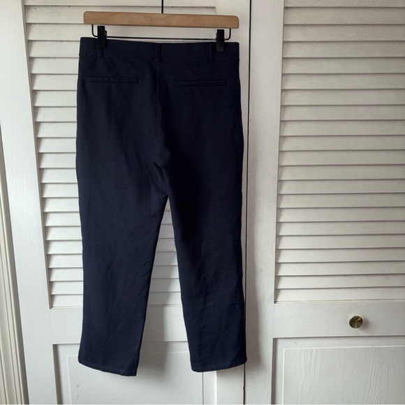 Quince Ultra-Stretch Ponte Straight Leg Pants Navy Medium Petite Career Pant - Picture 3 of 6